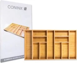 Grote Bestekbak Bamboe 81x47CM - Coninx Besteklade - Opbergbak - Duurzaam - Bamboe - Voor Laden Vanaf 47cm Diep -Beste Bestek Winkel 1200x987