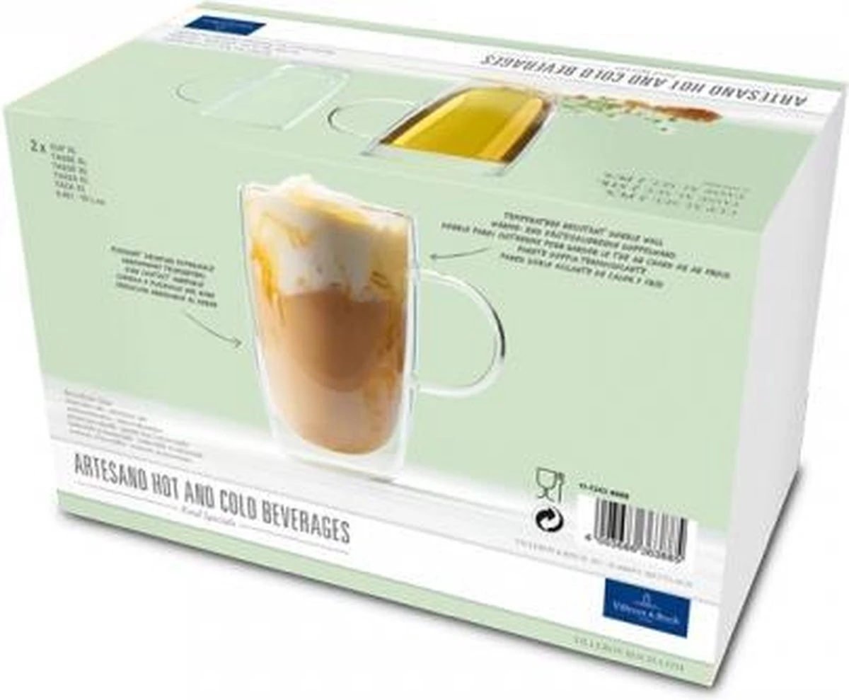 Villeroy & Boch Dubbelwandige Glazen Met Oor Artesano Hot & Cold Beverages 450 Ml - 2 Stuks 4 Villeroy & Boch Dubbelwandige Glazen Met Oor Artesano Hot & Cold Beverages 450 Ml - 2 Stuks - Afbeelding 2