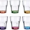 Vivalto Waterglazen/drinkglazen - 6x - Kleurenmix - 285ml - 9 X 9,5 Cm