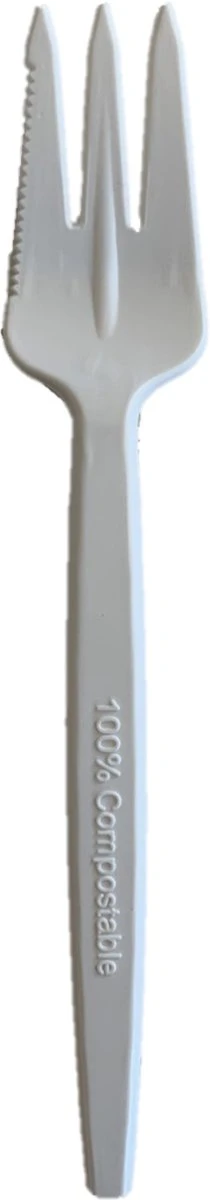 CPLA Bio Snackvork Met Snijrand 13cm WIT 100 Stuks | 100% Composteerbaar. Voor Horeca Friet, Snack, Eten, Partyfeest 5 CPLA Bio Snackvork Met Snijrand 13cm WIT 100 Stuks | 100% Composteerbaar. Voor Horeca Friet, Snack, Eten, Partyfeest - Afbeelding 3