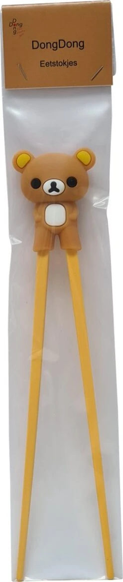 DongDong - Eetstokjes Voor Kinderen - Beer Motief - 22.5 Cm - Bruin -Beste Bestek Winkel 255x1200