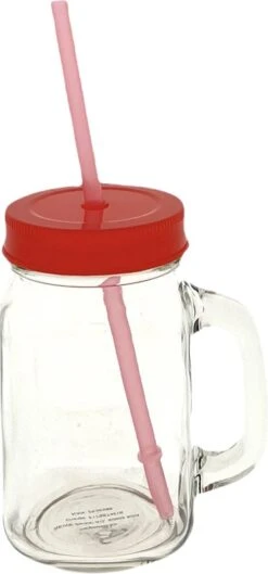 Drinkglas Met Rietje En Deksel - Pul - Mason Jar– 400 Ml – 4 Stuks -Beste Bestek Winkel 560x1200 1