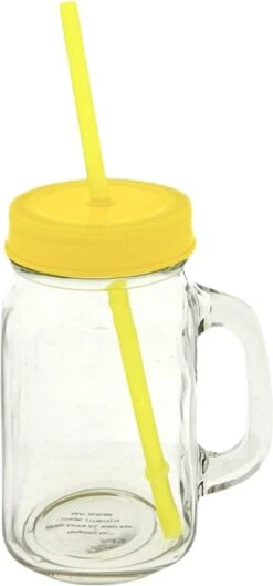 Drinkglas Met Rietje En Deksel - Pul - Mason Jar– 400 Ml – 4 Stuks -Beste Bestek Winkel 560x1200