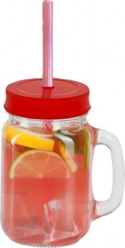 Drinkglas Met Rietje En Deksel - Pul - Mason Jar– 400 Ml – 4 Stuks -Beste Bestek Winkel 605x1200 2