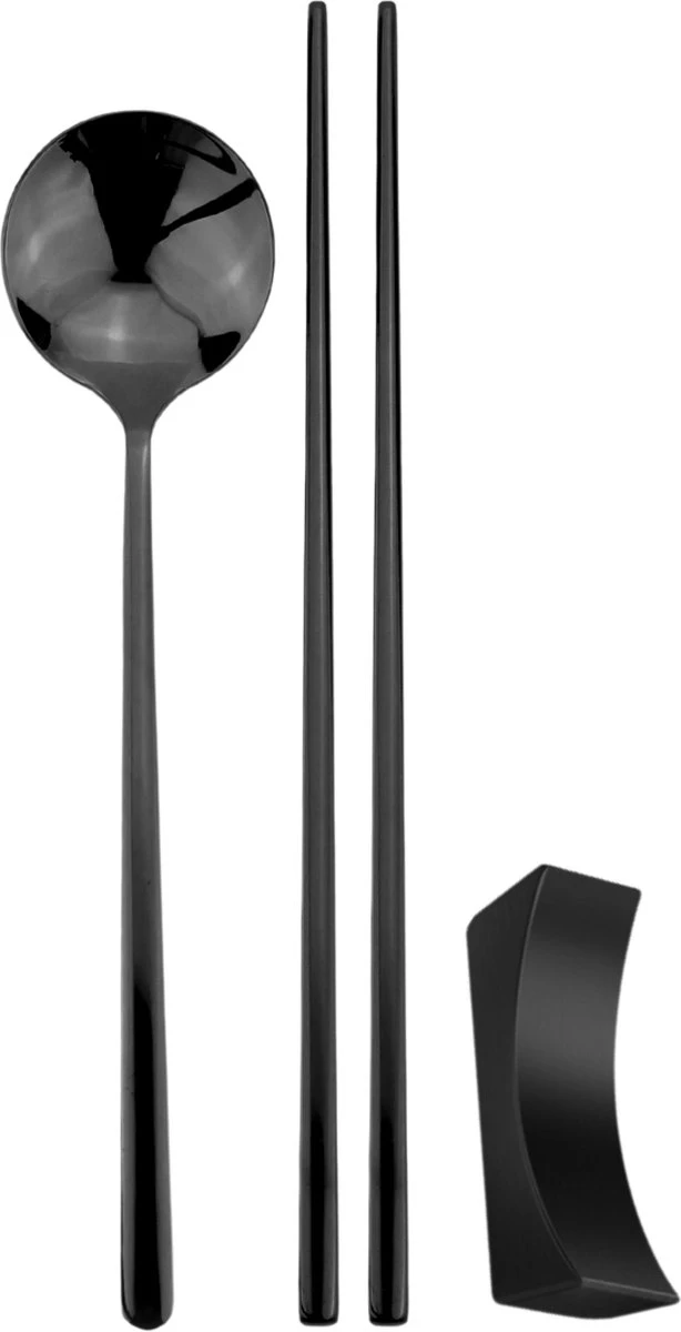 House Of Husk 1 Persoons Chopstick Set - 1 Paar Metalen Koreaanse Eetstokjes - Inclusief Eetlepel En Houder - RVS - Metaal - Eetstokjes - Koreaans - Vaatwasserbestendig - Sushi Chopsticks - Noodles - Zwart 3 House Of Husk 1 Persoons Chopstick Set - 1 Paar Metalen Koreaanse Eetstokjes - Inclusief Eetlepel En Houder - RVS - Metaal - Eetstokjes - Koreaans - Vaatwasserbestendig - Sushi Chopsticks - Noodles - Zwart