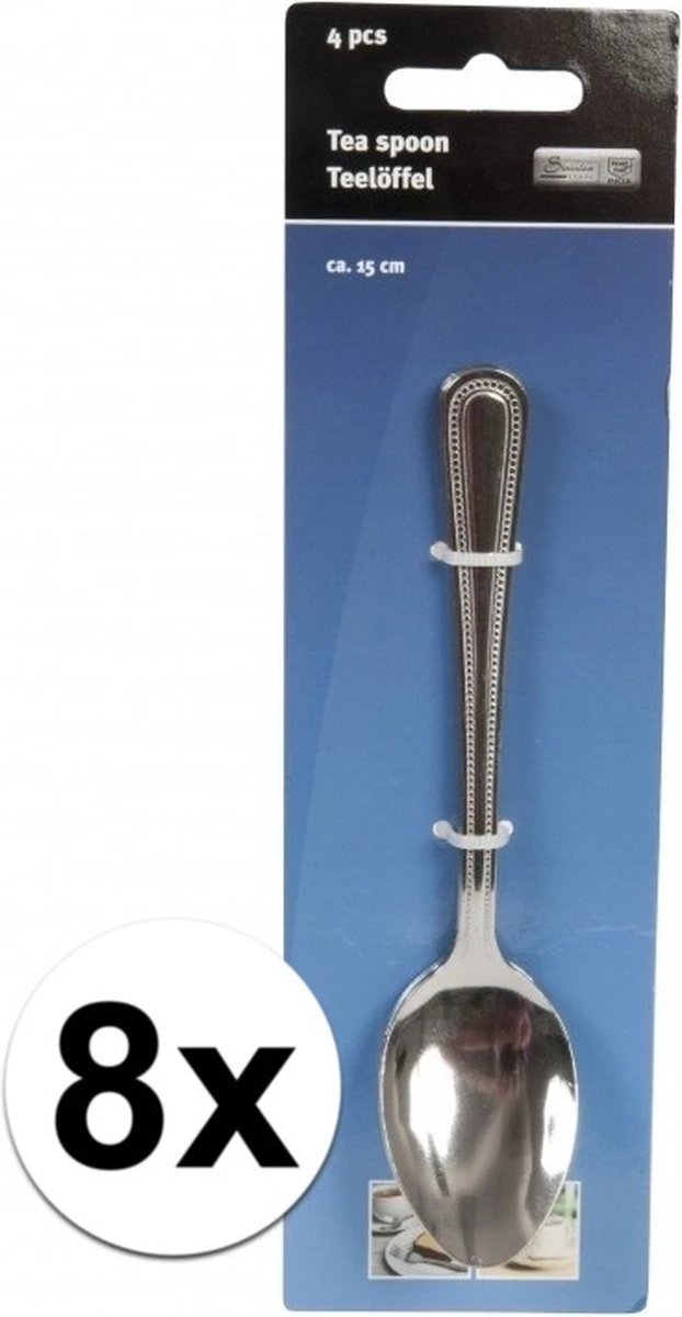 Merkloos 8x Stuks Sierlijke Grote Thee/dessertlepeltjes - Bestek - 15 Cm Van RVS 5 Merkloos 8x Stuks Sierlijke Grote Thee/dessertlepeltjes - Bestek - 15 Cm Van RVS - Afbeelding 3
