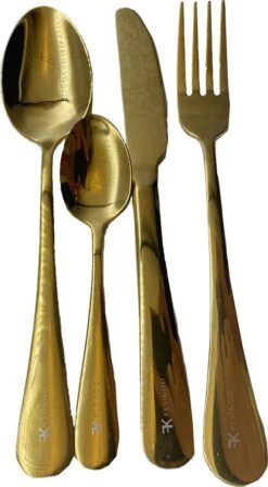 Bestekset 24-delig Goudkleurig - Bestek Voor 6 Personen - Tafelbestek Inclusief Bestekcassette -Beste Bestek Winkel 662x1200