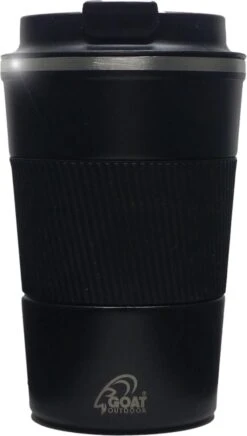 GOAT Outdoor RVS Koffiebeker To Go - Thermosbeker - Theebeker - Reisbeker - Lekvrij - 380ml - Zwart
