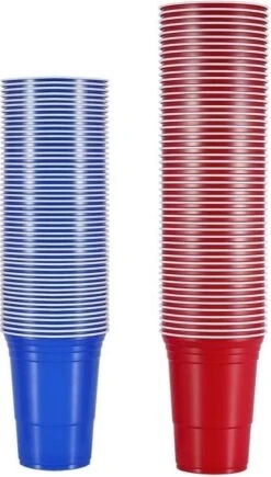 Merkloos Beerpong - 50 Stuk(s) Blue Cups & Red Cups Inc. 3 Ballen - Beerpong Drankspel - Plastic Bekers -Beste Bestek Winkel 682x1200