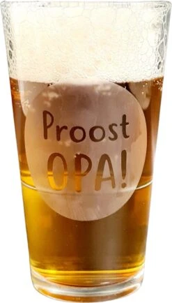 Bierglas Proost Opa – Vaderdag Cadeau - Cadeaupakket – Geschenk Pakket – Cadeautje Met Tekst – Bierpakket