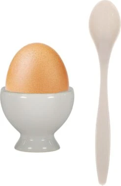 Excellent Houseware 12x Eierlepels Zwart/grijs Kunststof 14 Cm -Beste Bestek Winkel 783x1200