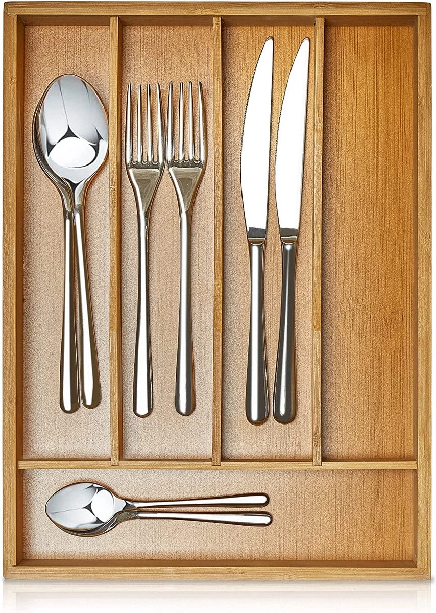 SCHOBERG Houten Bestekbak 34 Cm X 25 Cm X 5 Cm | Bamboe Enkele Keuken Bestekbak | Universele Bestekbak 3 SCHOBERG Houten Bestekbak 34 Cm X 25 Cm X 5 Cm | Bamboe Enkele Keuken Bestekbak | Universele Bestekbak