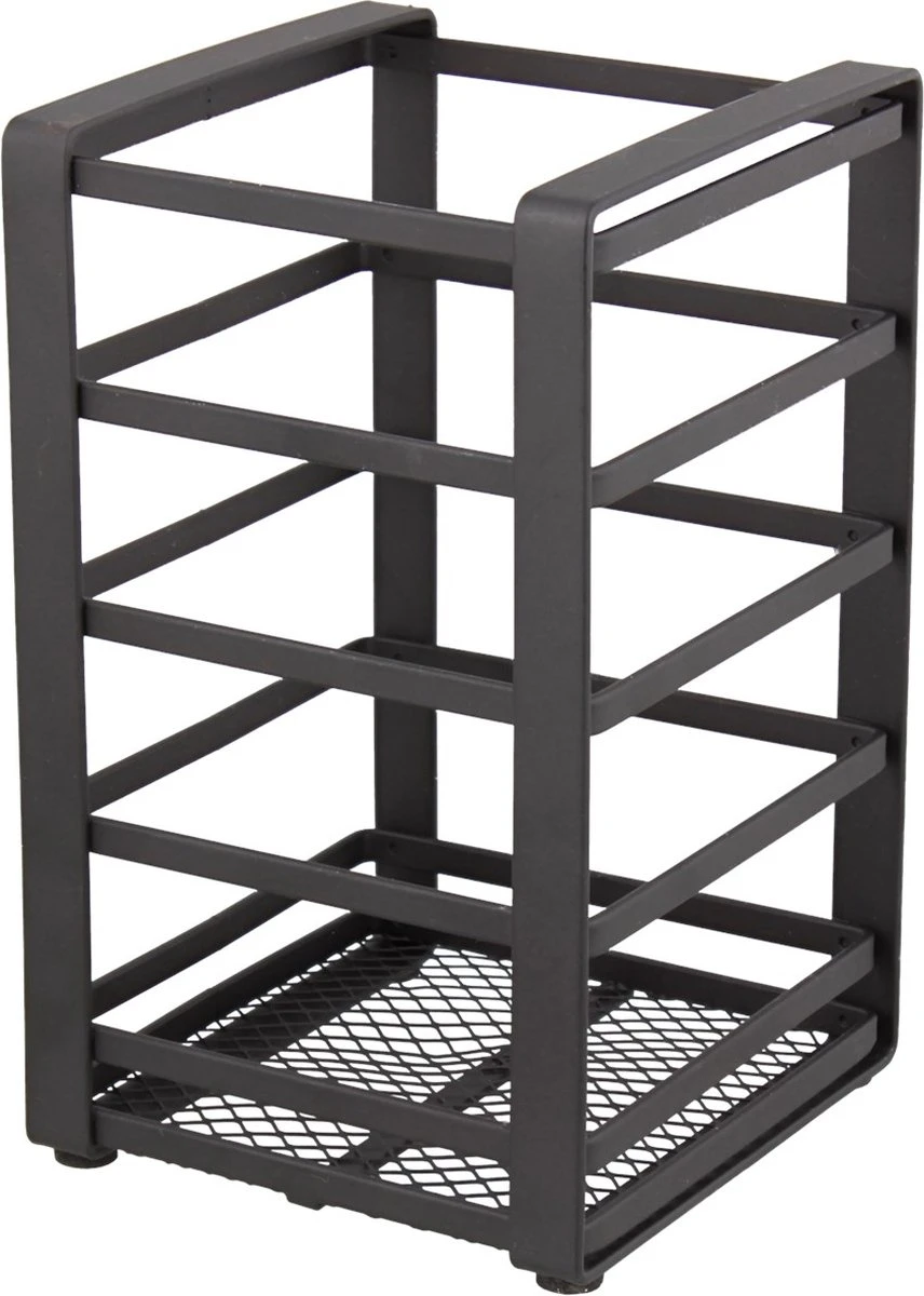 Merkloos Industriële Keukengerei Opberger/ Bestekhouder MONIEK - Zwart - Staal - 10 X 10 X 16.5 Cm 3 Merkloos Industriële Keukengerei Opberger/ Bestekhouder MONIEK - Zwart - Staal - 10 X 10 X 16.5 Cm