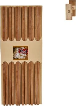 Merkloos 12 Paar Chopsticks - Bamboe - Sushi Eetstokjes - Lengte 24 Cm -Beste Bestek Winkel 859x1200