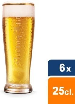 Hertog Jan - Bierglas Fluitje Embossed 250ml - 6 Stuks -Beste Bestek Winkel 872x1200
