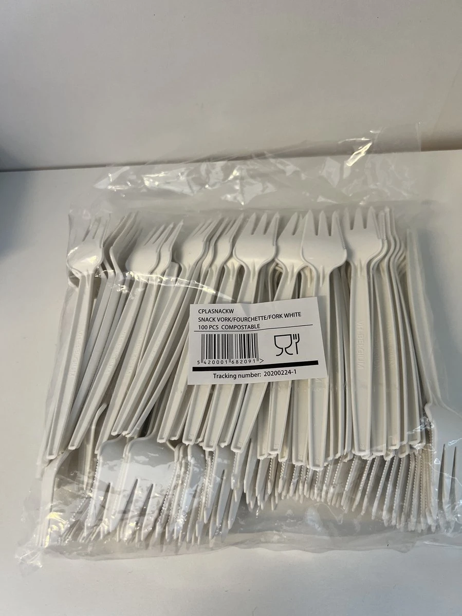 CPLA Bio Snackvork Met Snijrand 13cm WIT 100 Stuks | 100% Composteerbaar. Voor Horeca Friet, Snack, Eten, Partyfeest 3 CPLA Bio Snackvork Met Snijrand 13cm WIT 100 Stuks | 100% Composteerbaar. Voor Horeca Friet, Snack, Eten, Partyfeest
