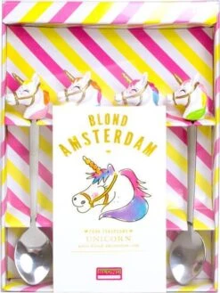 Blond Amsterdam Unicorn Theelepeltjes - 4 Stuks