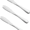 Merkloos Zilverkleurige 3-delige Botermessen Set - Roestvrijstaal - Messenset Voor De Boter - 3 X 20,8 X 1,6 Cm -Beste Bestek Winkel 934x1200