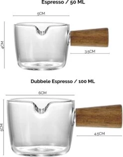 House Of Husk® Espresso Maat Glazen Set - Barista Shotglazen - Mini Maatbeker 50ml En 100ml - Multifuncitoneel Serveerkommetjes- Sauskom - Juskom - 2 Stuks -Beste Bestek Winkel 942x1200 1