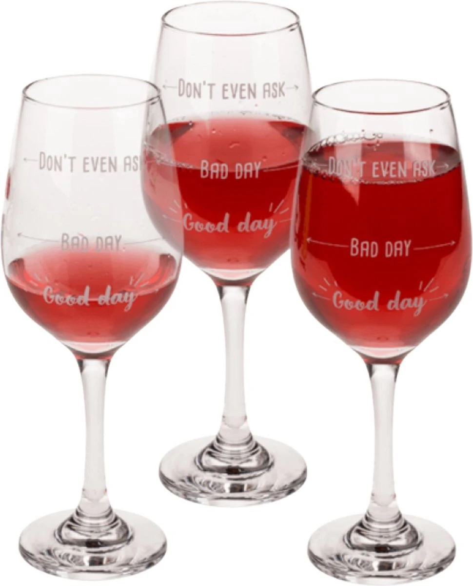 Out Of The Blue Grappig Wijnglas Met Tekst - Wijncadeau Voor Vrouwen - Cadeau Sinterklaas Kerst Verjaardag - Wijnglas Met Wijnhumor En Print: Good Day, Bad Day, Don’t Even Ask 8 Out Of The Blue Grappig Wijnglas Met Tekst - Wijncadeau Voor Vrouwen - Cadeau Sinterklaas Kerst Verjaardag - Wijnglas Met Wijnhumor En Print: Good Day, Bad Day, Don’t Even Ask - Afbeelding 6